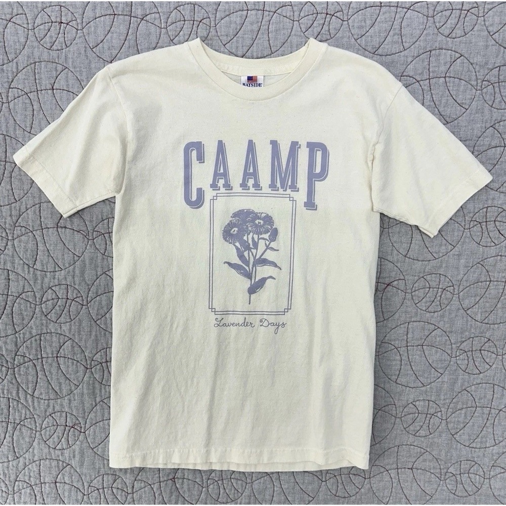 Caamp Believe Lavender Days Cream Offwhite‎ Bayside T-shirt / Women's Small